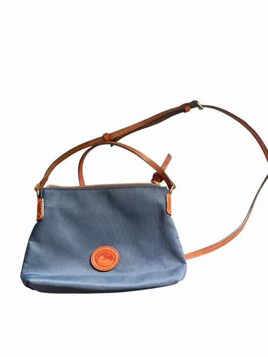 Dooney & Bourke Handbags - Dooney & Bourke Blue Nylon Crossbody with Brown Leather Trim and Strap
